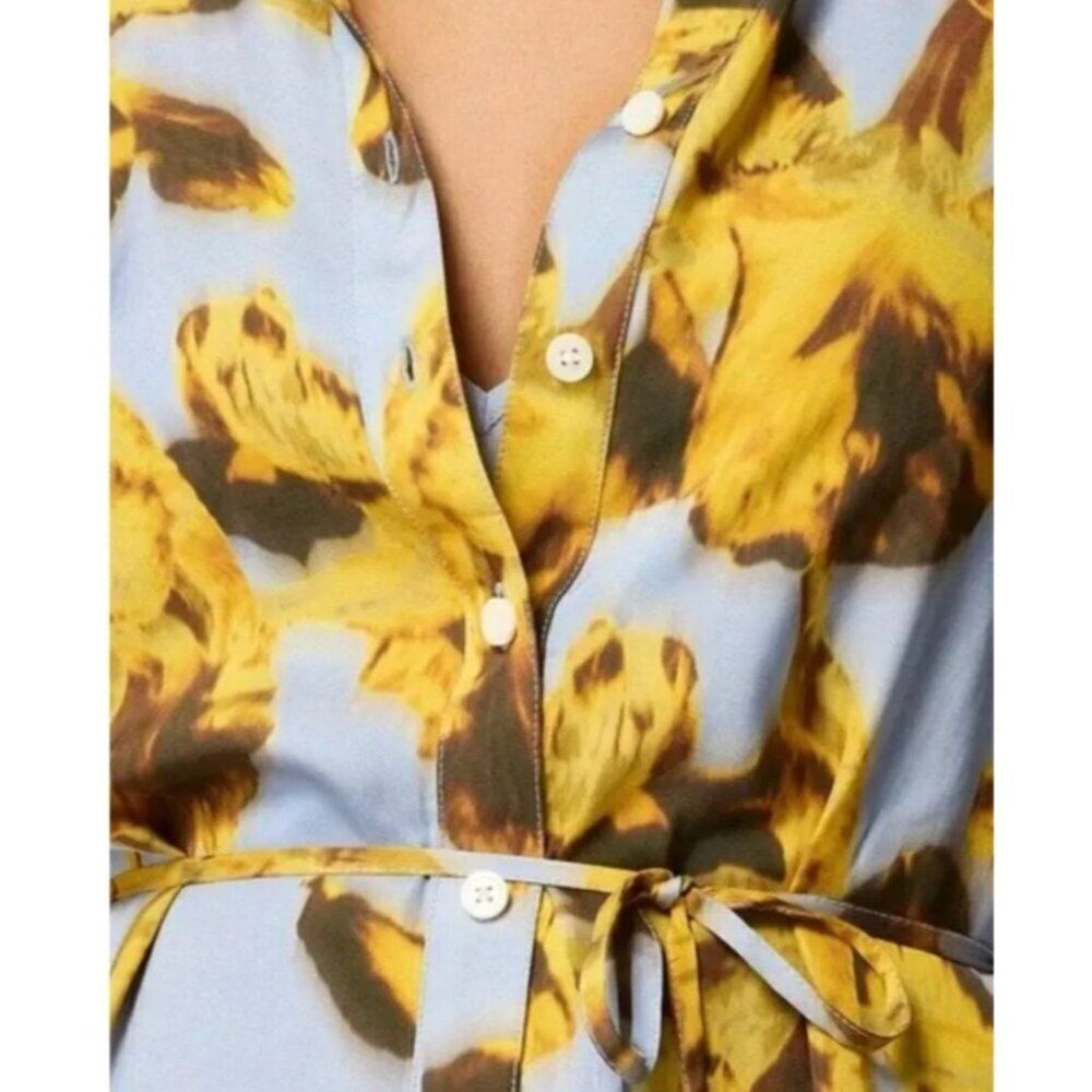 NWT J. Crew Amelia Shirtdress in Floral Drapey Viscose w/ Belted Waist Sz XXS - Picture 3 of 14